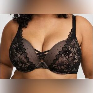 Torrid Black Floral Lace Bra